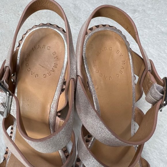 Marc by Marc Jacobs Mix It Up Metallic Crosta Sandals Women's Size 37.5 (7.5) - Picture 9 of 12